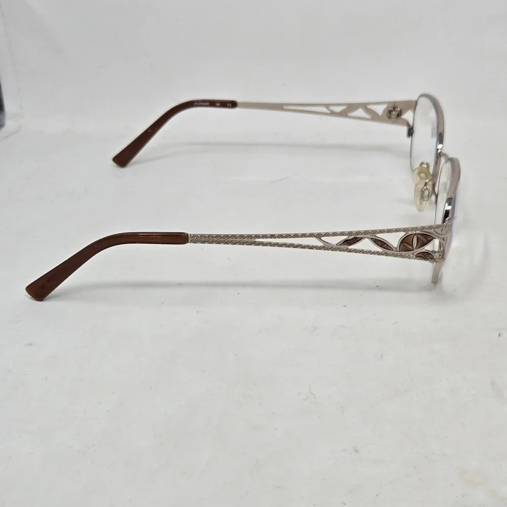 Sophia Loren M211 Zyloware Eyeglasses Frames Gold Brown Filigree 55-17-135